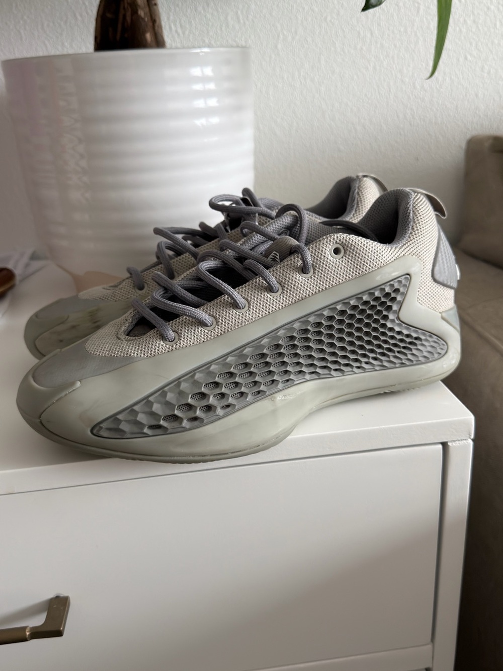 adidas AE 1 Men's Light Gray Mesh Honeycomb Sneakers